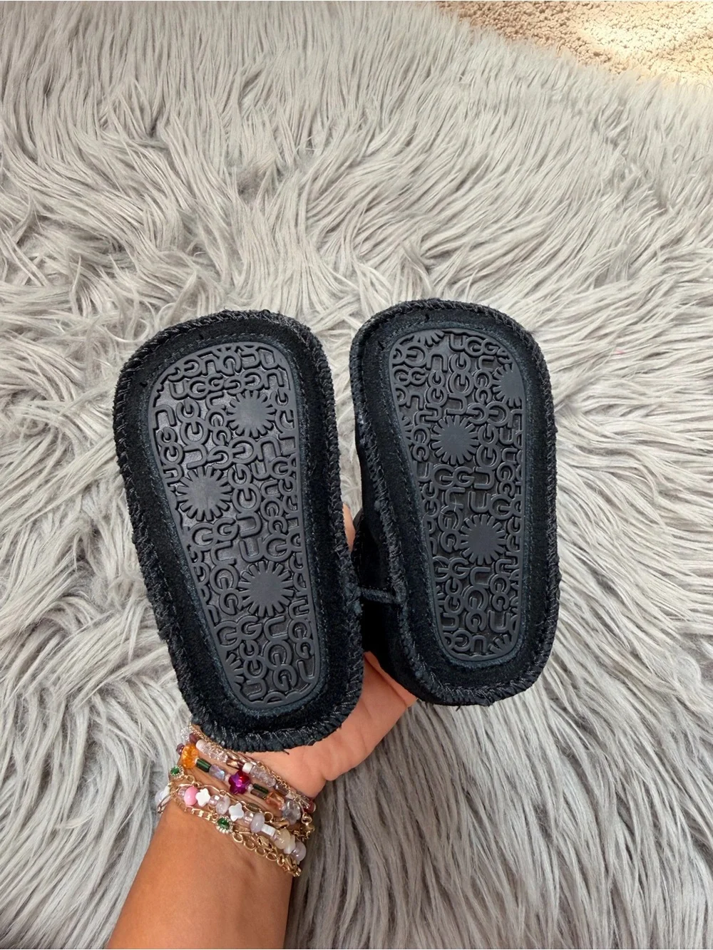 UGG Black Baby booties with Plush Lining